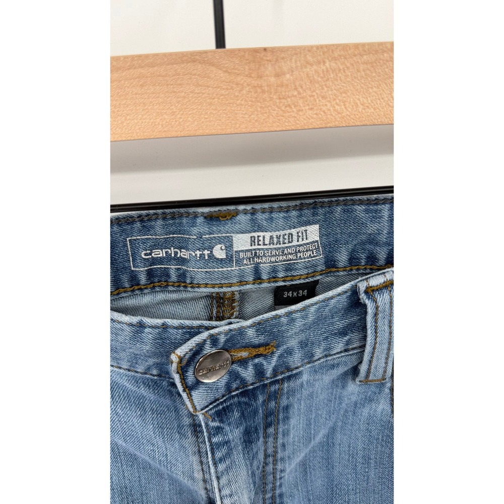 Carhartt Relaxed Fit Jeans 34x34 Light Wash Denim Good Condition - Picture 7 of 9